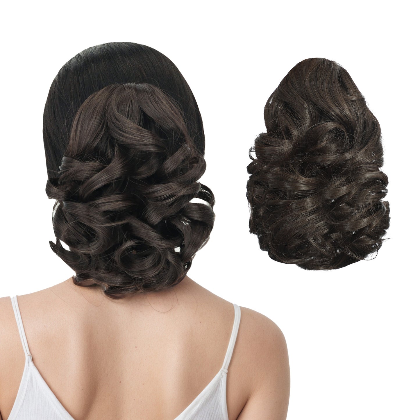 Tiger Mouth Grip Short Big Wave Wig Ponytail