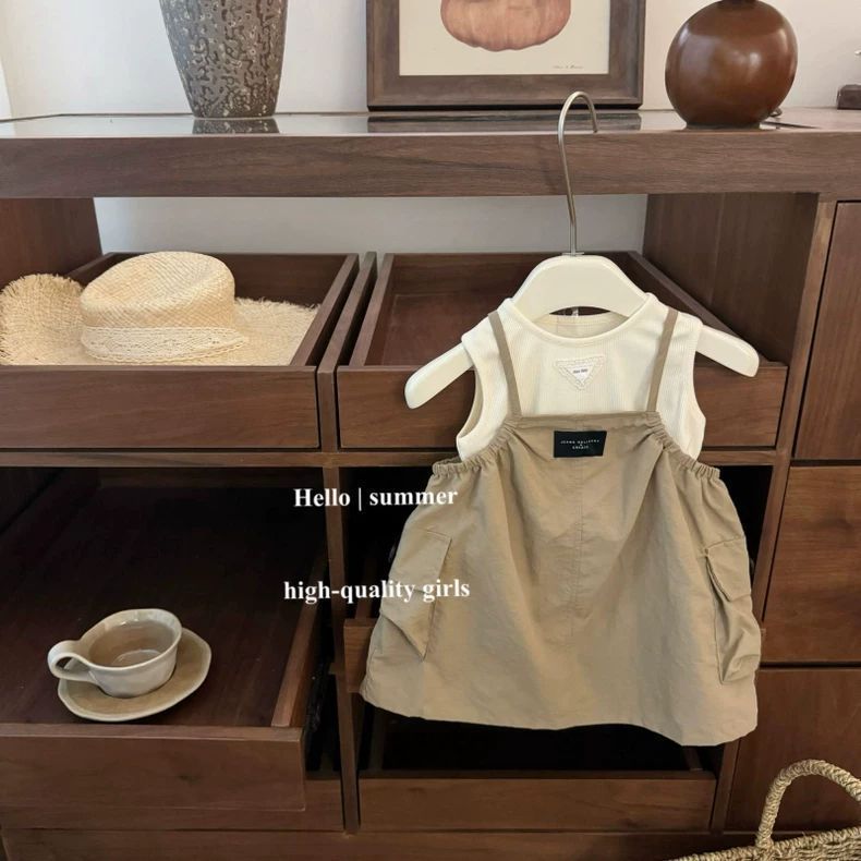 Clothing Summer Fashionable Vest Fashion Work Clothes Suspender Skirt Children's Suit