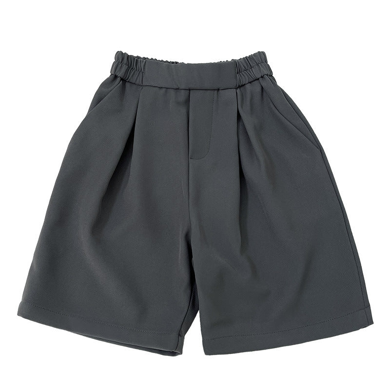 Children's Korean Shorts Boys Elastic Waist Pure Color Suit Children's Pants