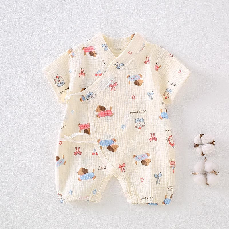 Born Clothes Short Sleeved Romper Summer Thin Jumpsuit, Climbing Suit