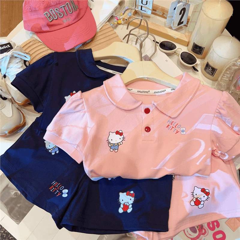 Short-sleeved Suit Summer Cartoon Korean Sports Casual Children's T-shirt