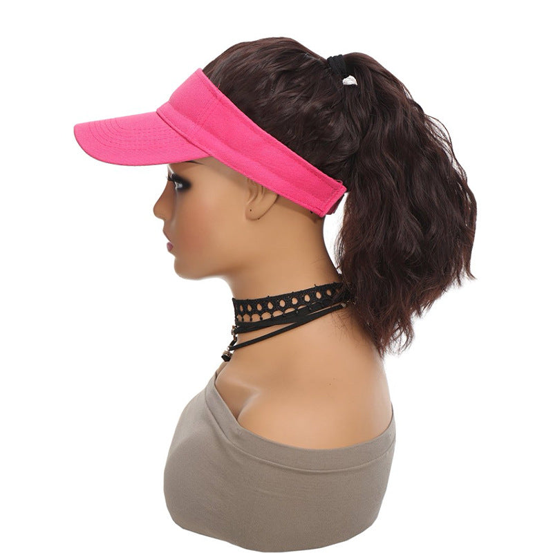 One-piece Female Topless Corn Stigma High Ponytail Braid Fashion Rose Other Wig