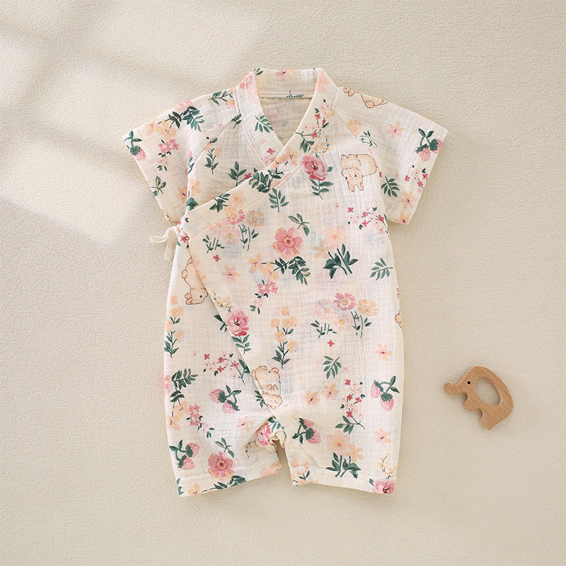 Jumpsuit Class Pure Cotton Summer Breathable Thin Crepe Cloth Rompers Jumpsuit, Climbing Suit
