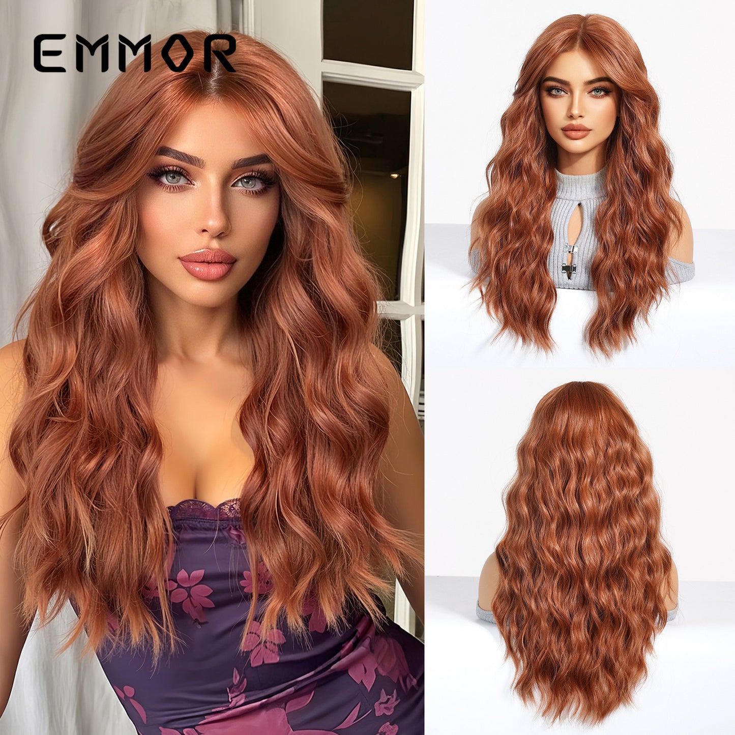 Small Bangs Black Curly Hair Natural Fashion Full Wig Long Curls