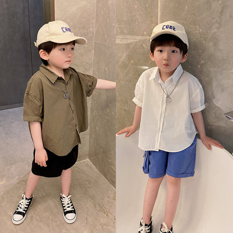 Children's Clothing Summer Korean Loose Medium Big Fashion Children's Shirt