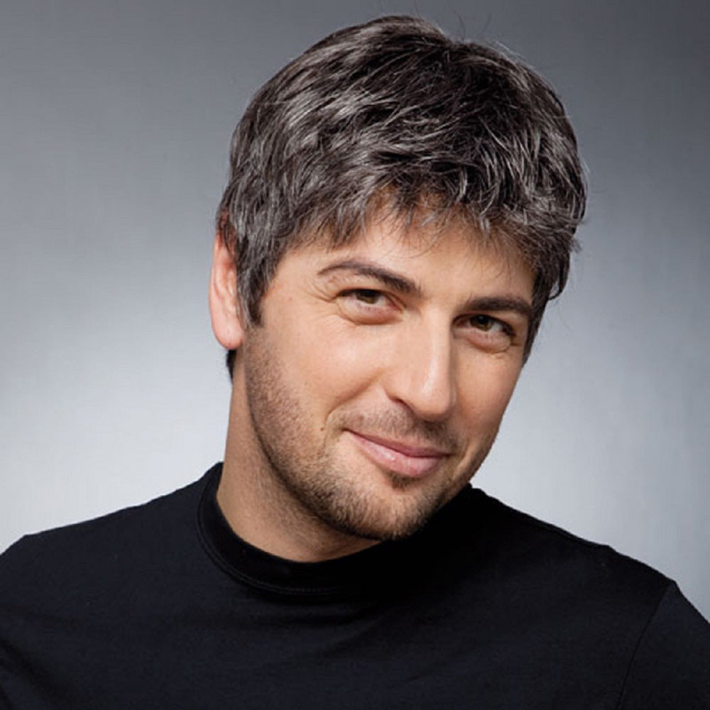 Men's Fashion Short Hair Mid-length Back Head Cos Wig