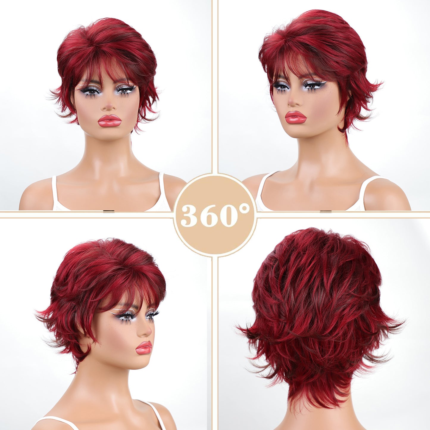Pretty Fashion Fiber Fluffy Roll Sheath Wig Short Curly Hair