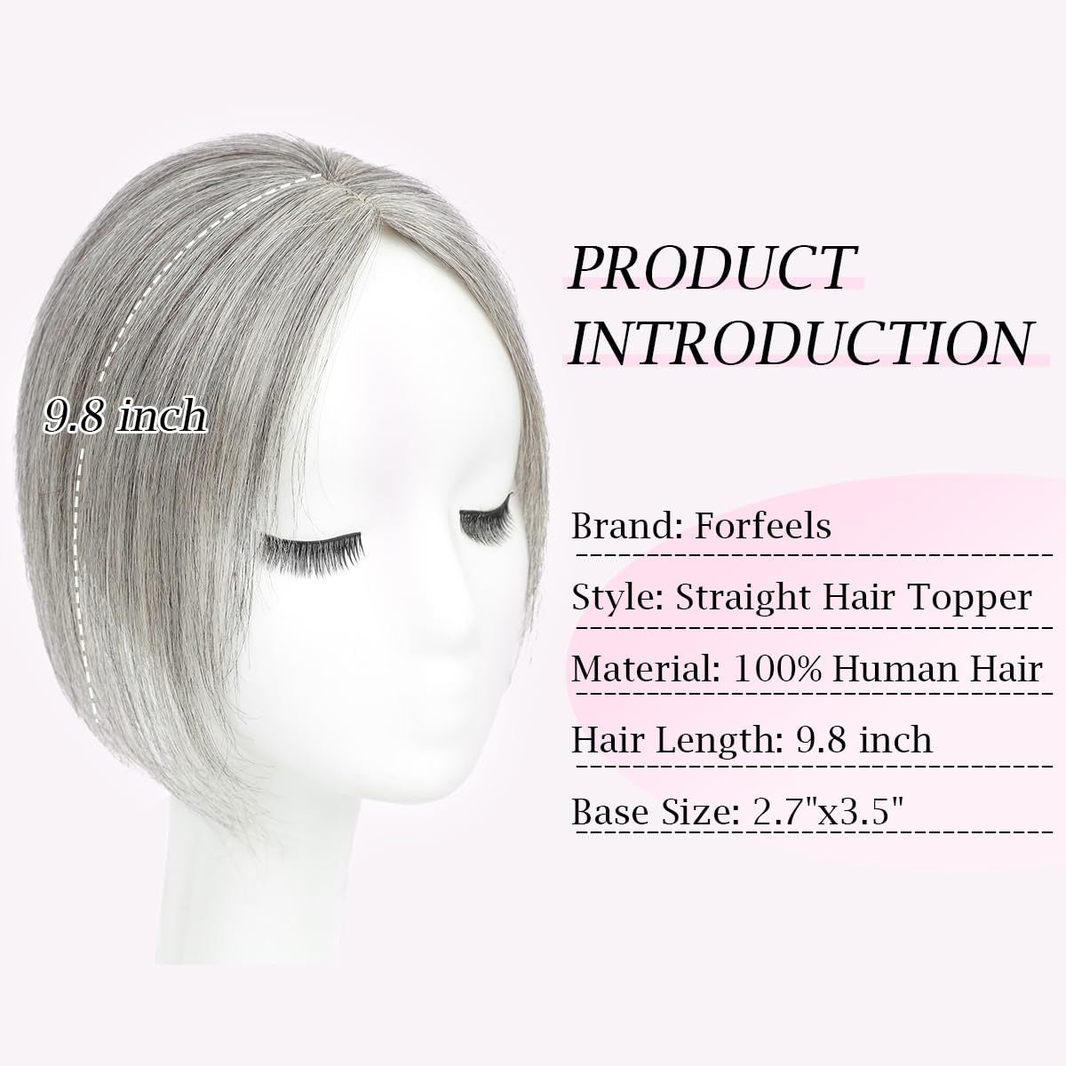 Women's Hair Supplementing Piece Human Cover Gray Other Wig
