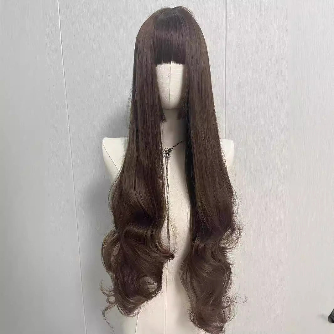 Hair Full Top Natural Less Radish Wig Long Curls
