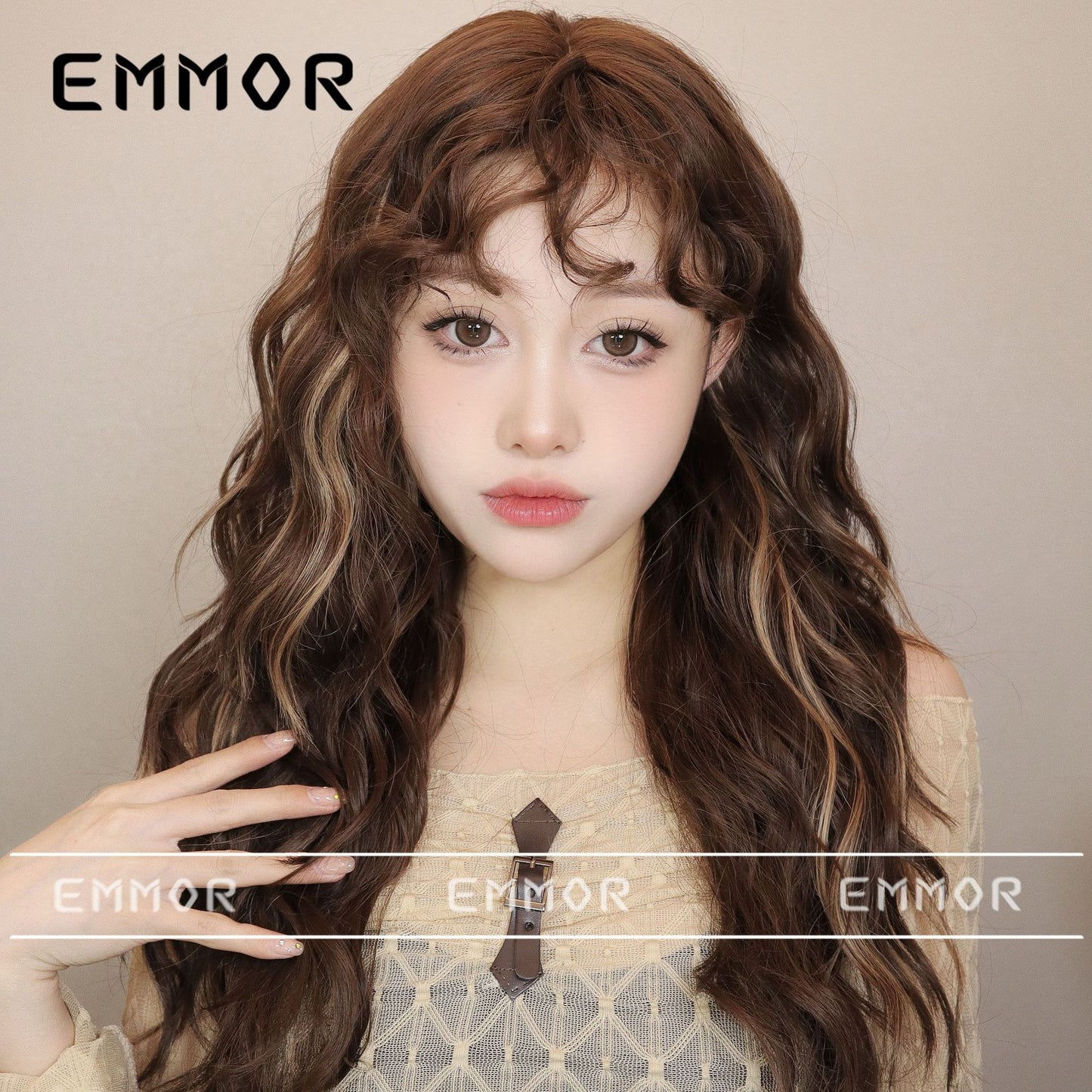 Women's Wool Small Curly Bangs Light Idle Style Wig Long Curls