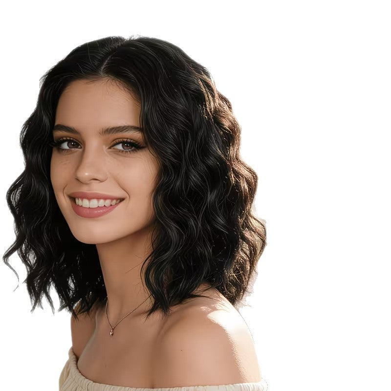 Water Ripple Rose Net Breathable Wave Female Wig Short Curly Hair
