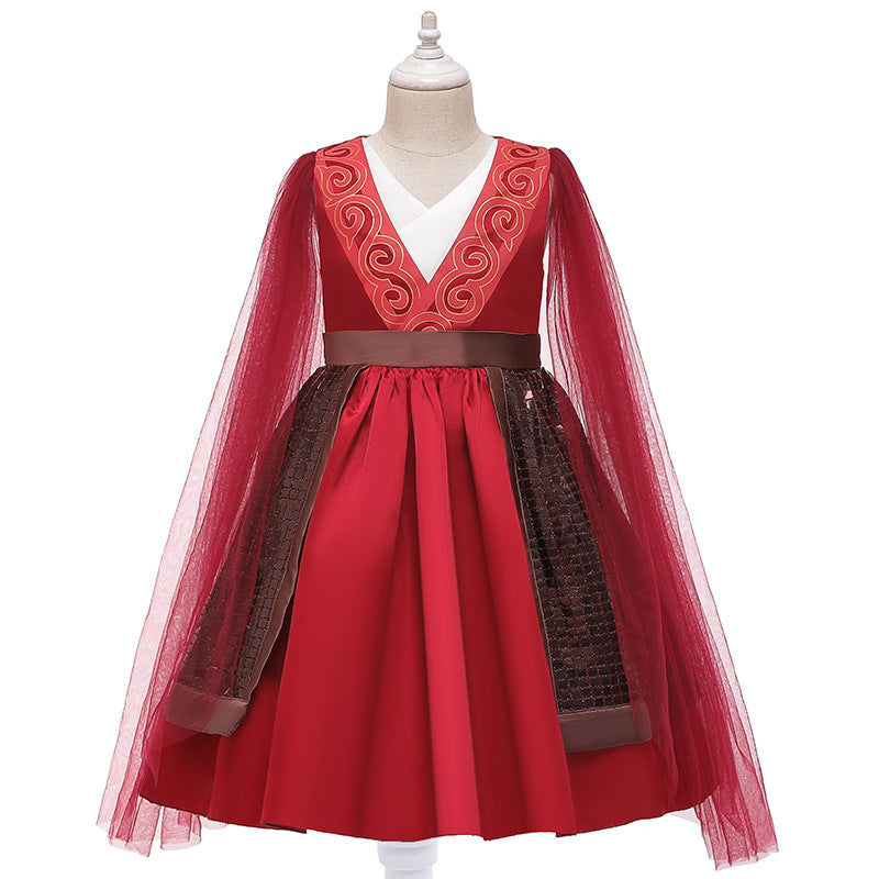 Summer Chinese Style Princess Ethnic Little Temperament Gauze Children's Dress