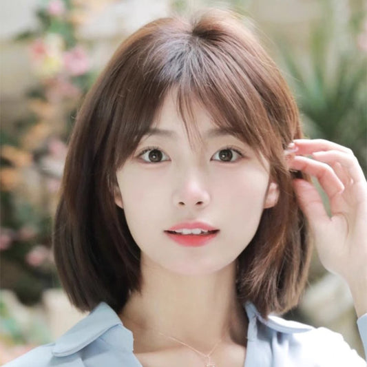 Women's All Temperament Short Collarbone Mid-length Realistic Real Hair Wig
