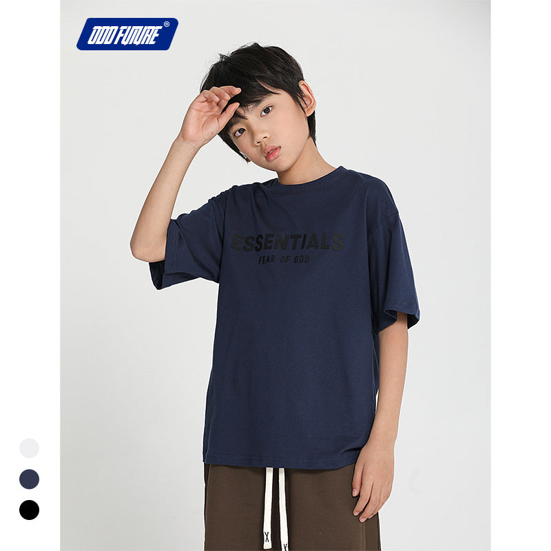 Children's Clothing Boys Letter Short-sleeved Toddler Teens Trendy Children's T-shirt