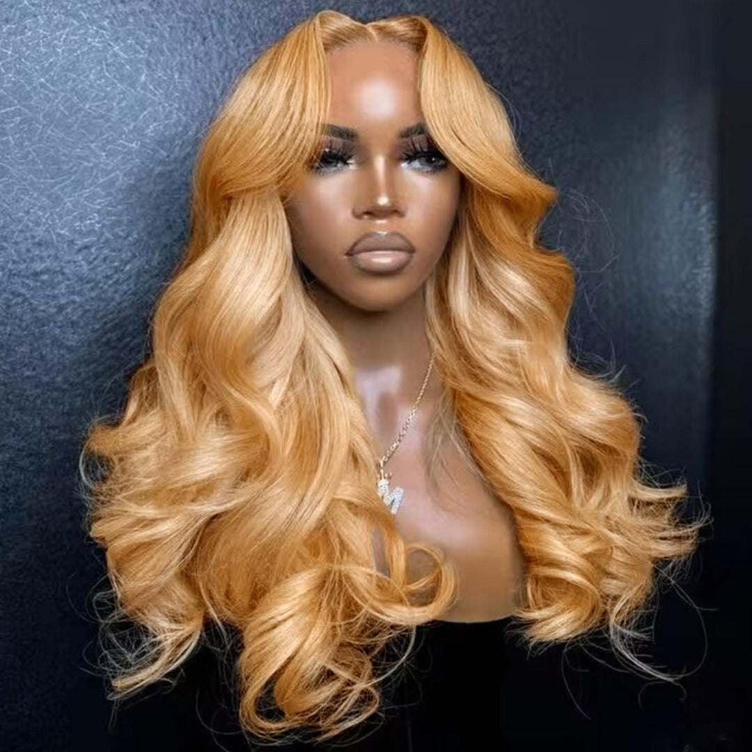Pretty Lace Front Blonde Synthetic Wavy Wig Long Curls
