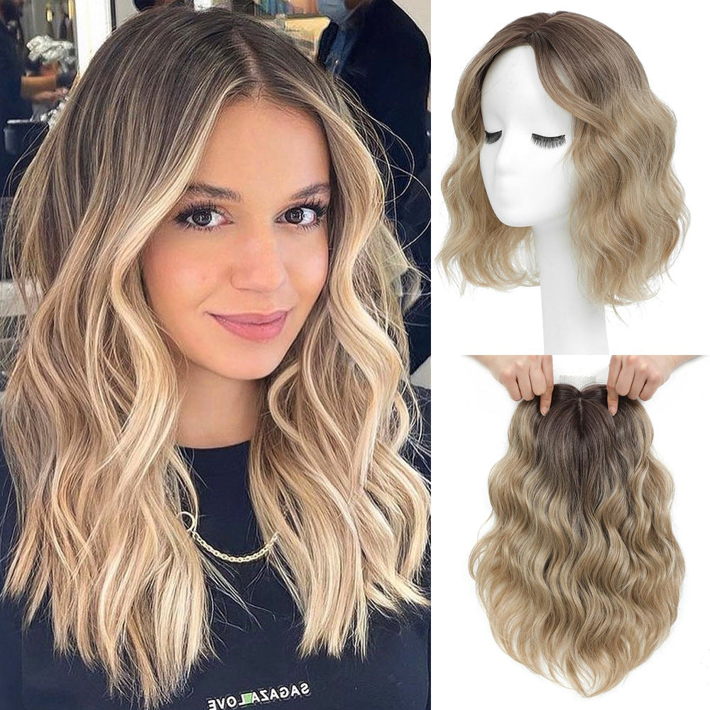 Women's Hairpiece Lace Bangs Water Ripple Set Waves Wig Short Curly Hair