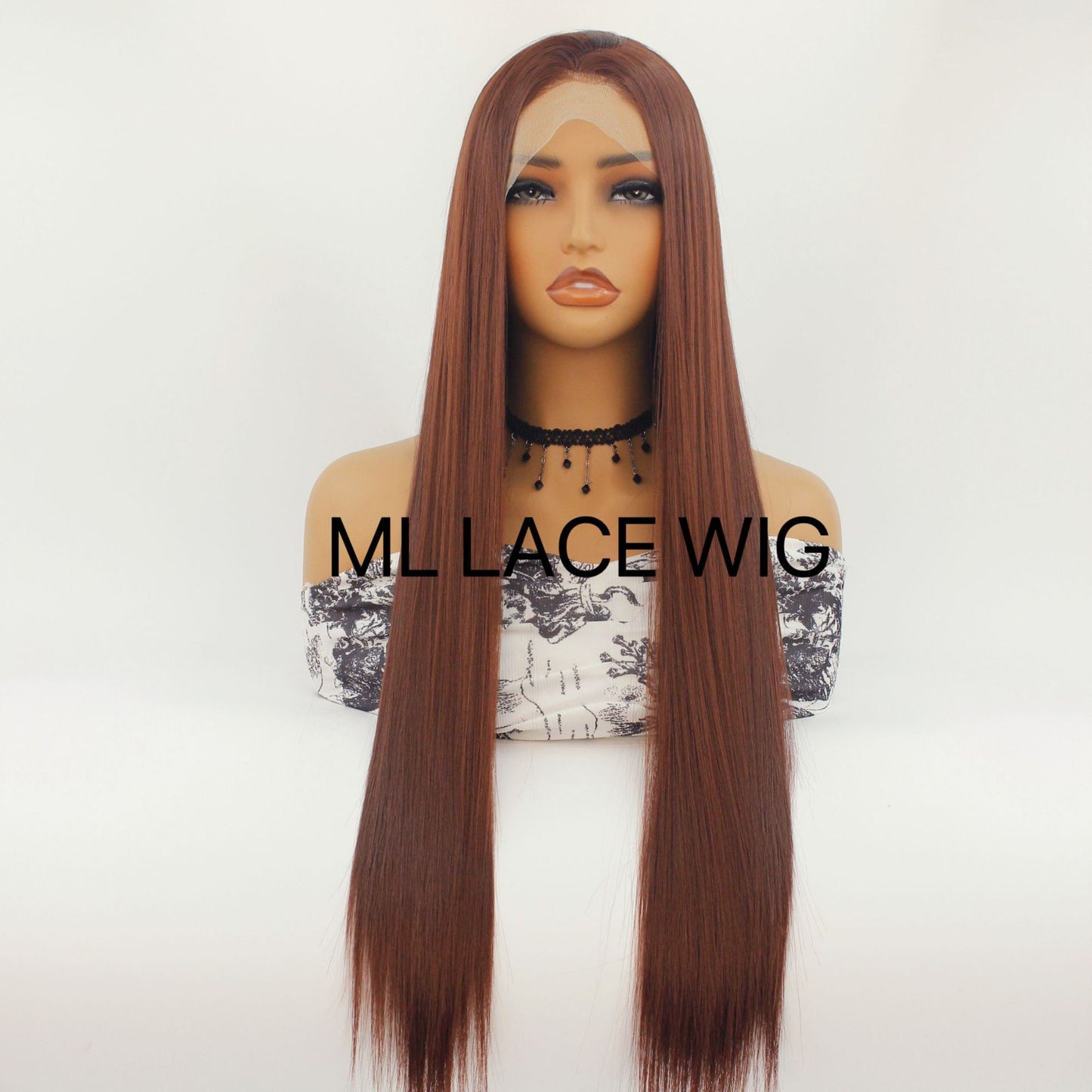 Synthetic Chemical Fiber Hairline Suitable For Ladies High Temperature Resistant Long Straight Wig