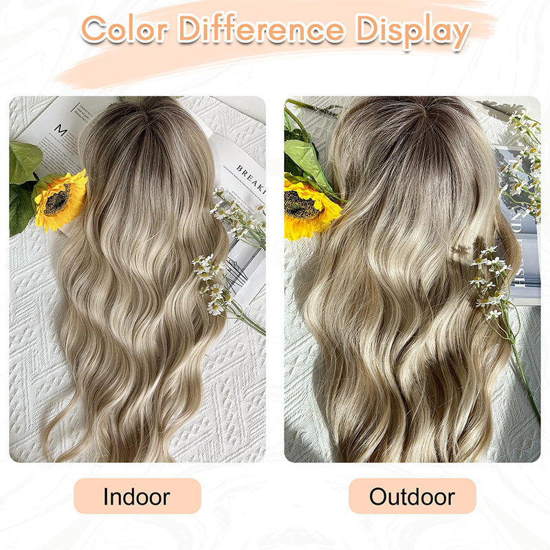 Women's Hairpiece Hollow Mesh Lace Bangs Water Ripple Wig