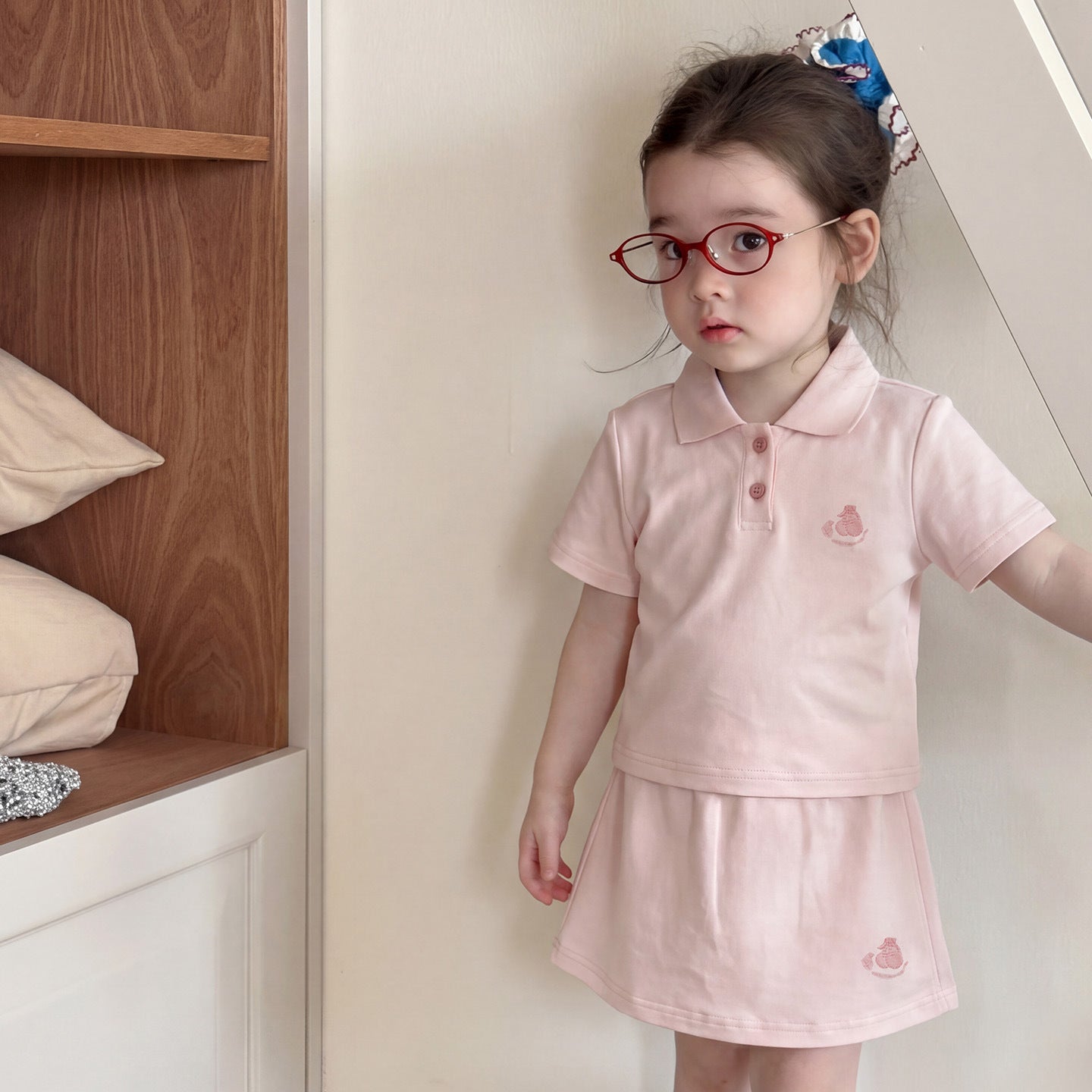Children's Korean Casual Short-sleeved Preppy Style Two-piece Children's Suit