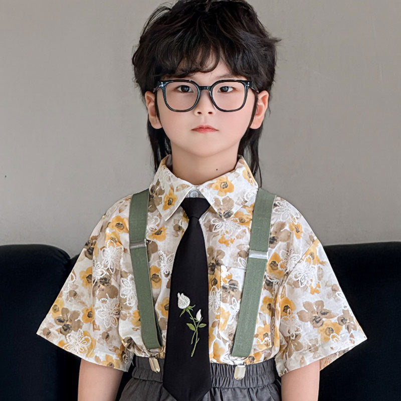 Children's Shirt Summer Korean Style Short Sleeve Children's Suit