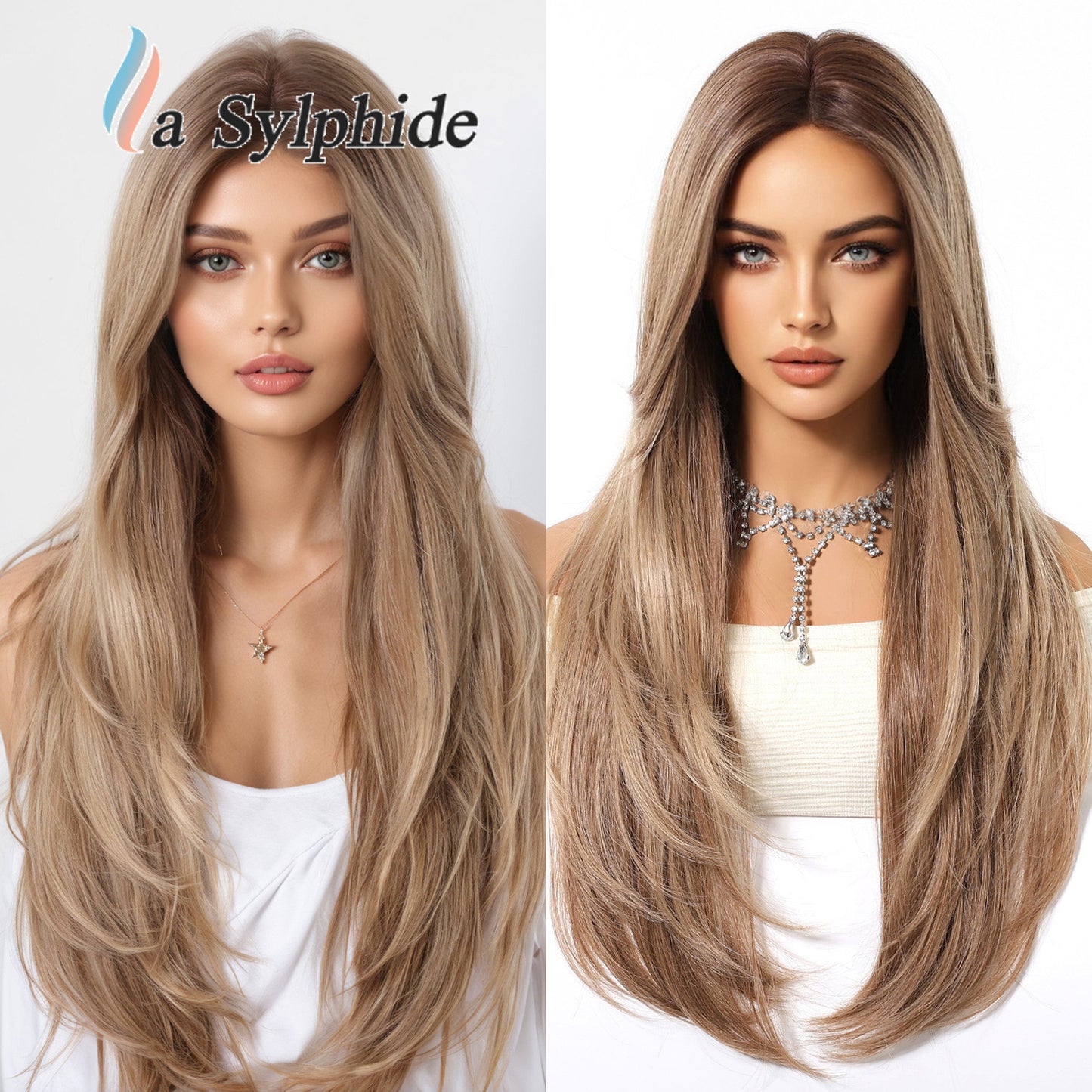 Women's Headgear Chemical Fiber Hair Soft Natural Long Straight Wig