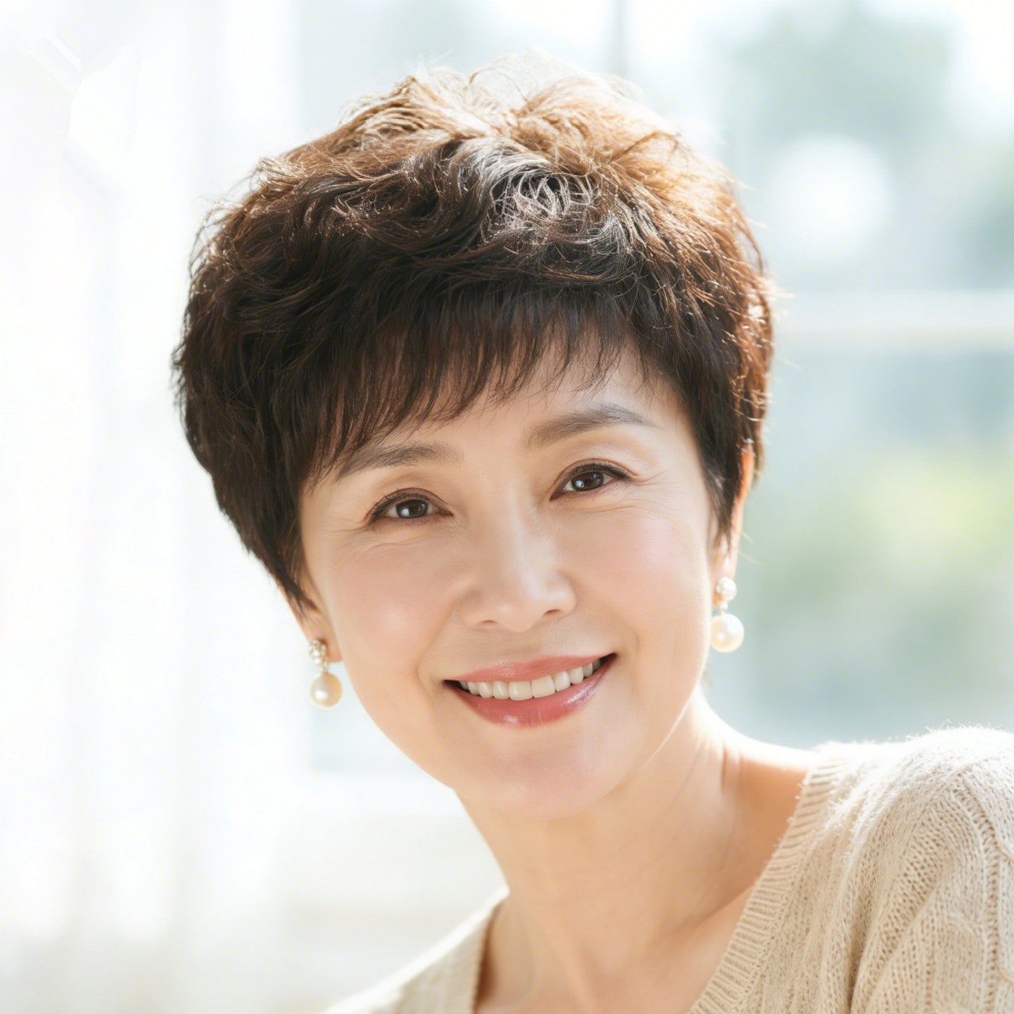 Natural Human Short Curly Fashion Summer Light Real Hair Wig