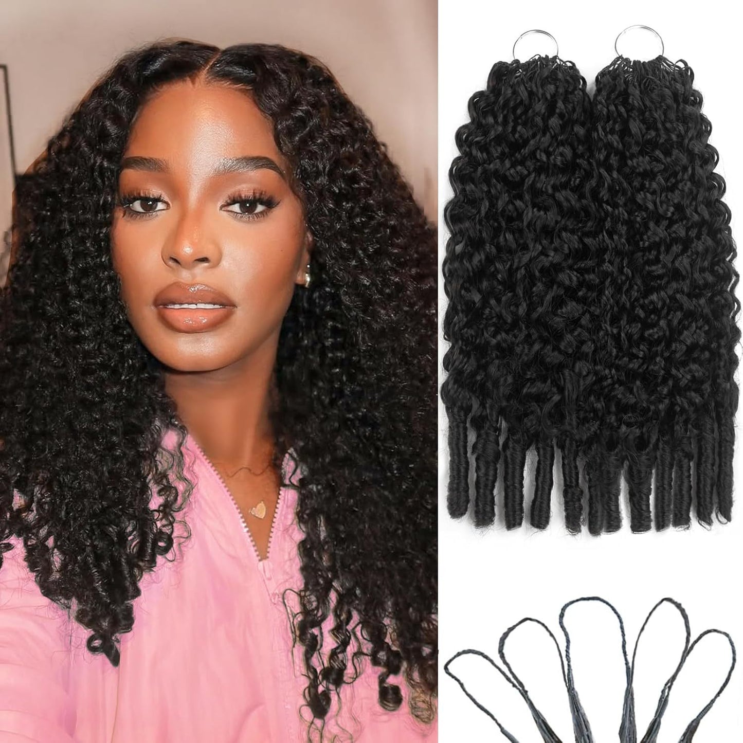 Spring Roll Curved Crochet Hair Extension Corrugated Wig Long Curls