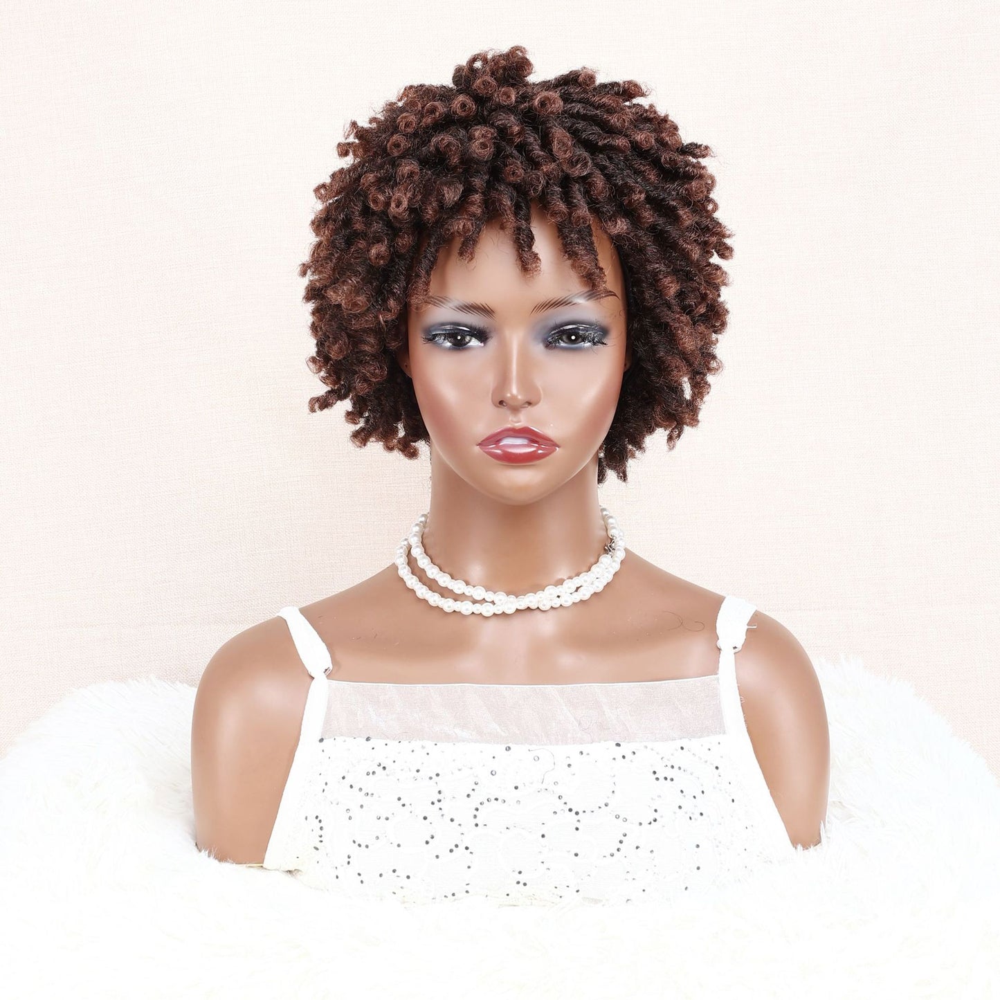 African Head Sleeve Curved Fluffy Explosion Wig Short Curly Hair