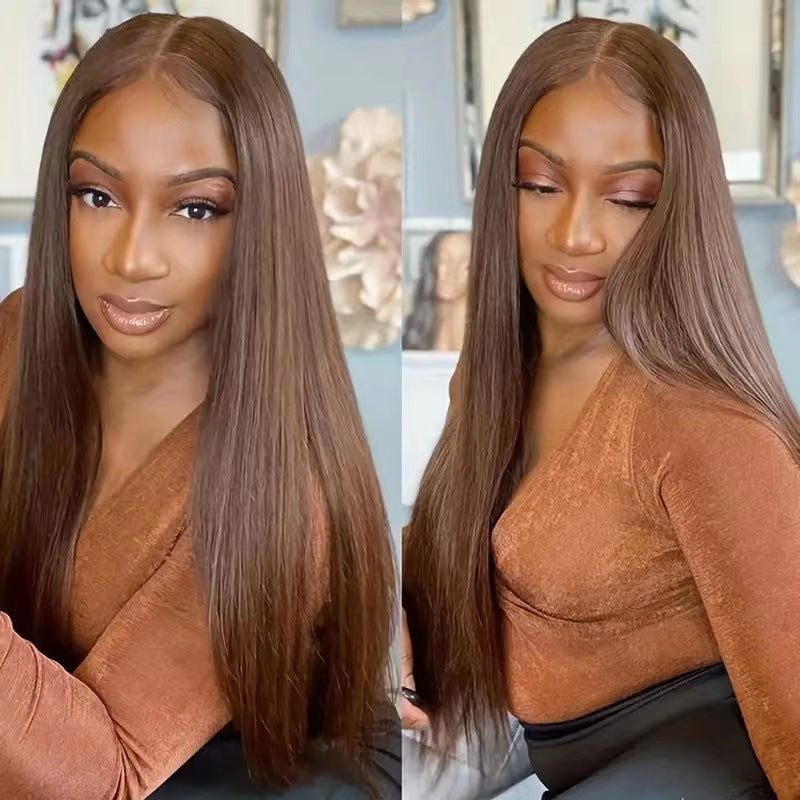 Women's Front Lace Synthetic Wigs Fashionable Natural Long Straight Wig