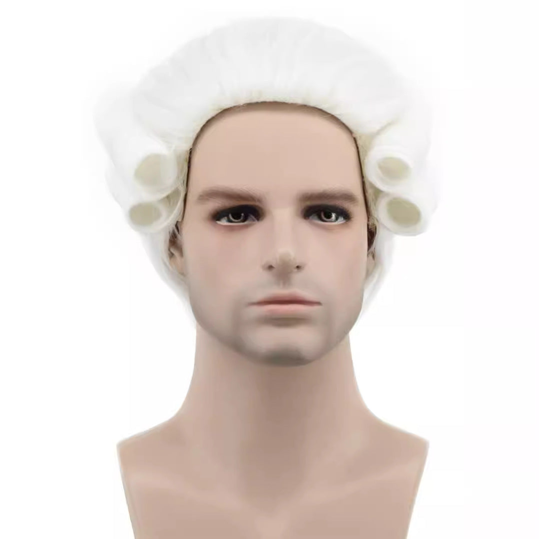 Baroque Masquerade Colonial Lawyer Judge Chemical Men's Wig