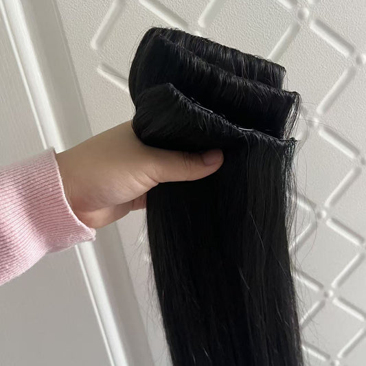 Women's All Hand-woven Edging Extension Invisible Fluffy Long Set Real Hair Wig