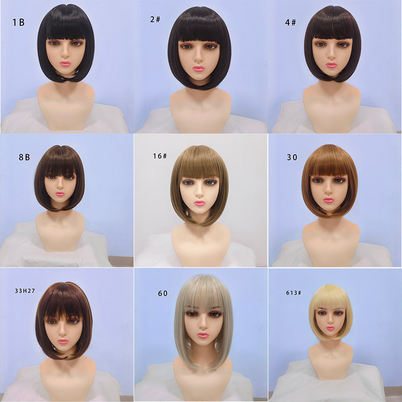 Graceful Classic Bangs Female Synthetic Wigs Wig Short Straight Hair