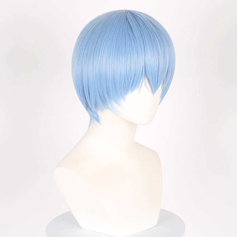 Meier Light Blue Broken Bangs Short Cos Wig