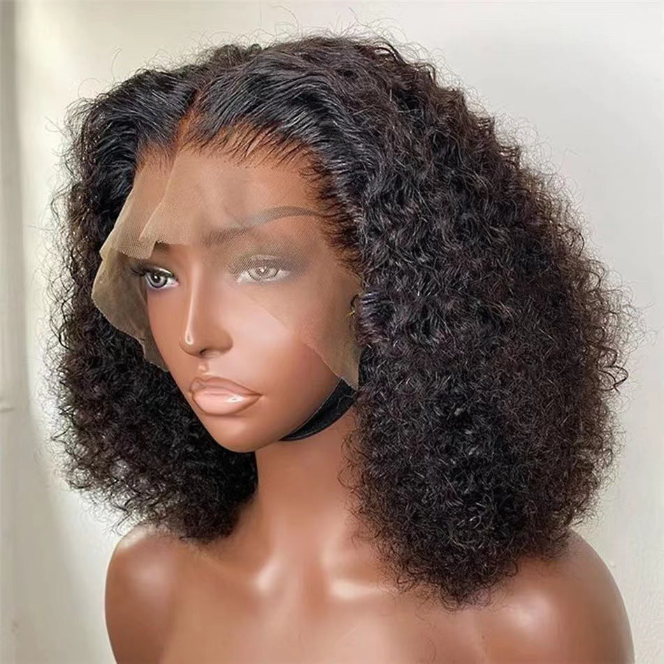 Women's Front Lace Wigs With Small Headgear Wig Short Curly Hair