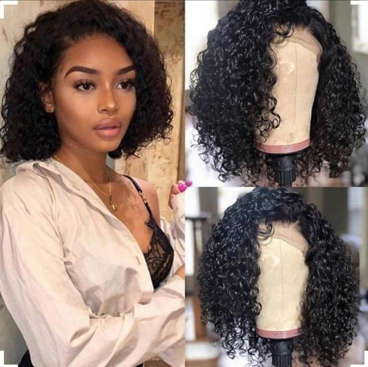Indian Water Wave Bob Frontal Human Wig Short Curly Hair