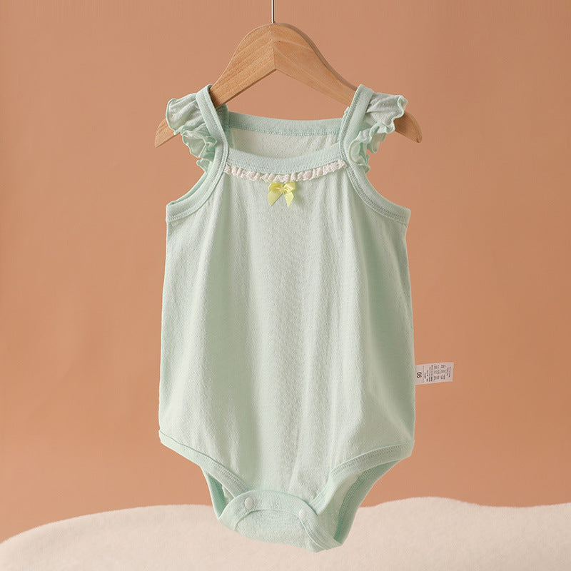 Summer Thin Rompers Sleeveless Triangle Cotton Breathable One-piece Jumpsuit, Climbing Suit