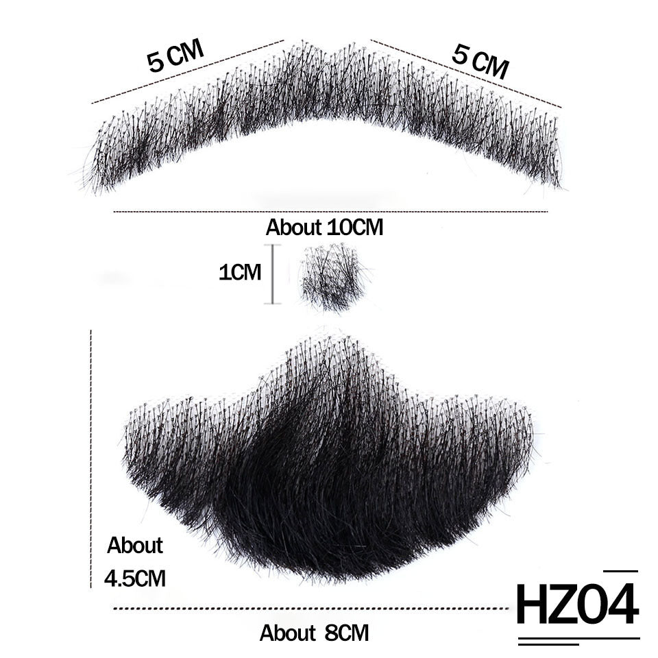 Film Television Hand-woven Beard Props Real Human Hair Men's Wig