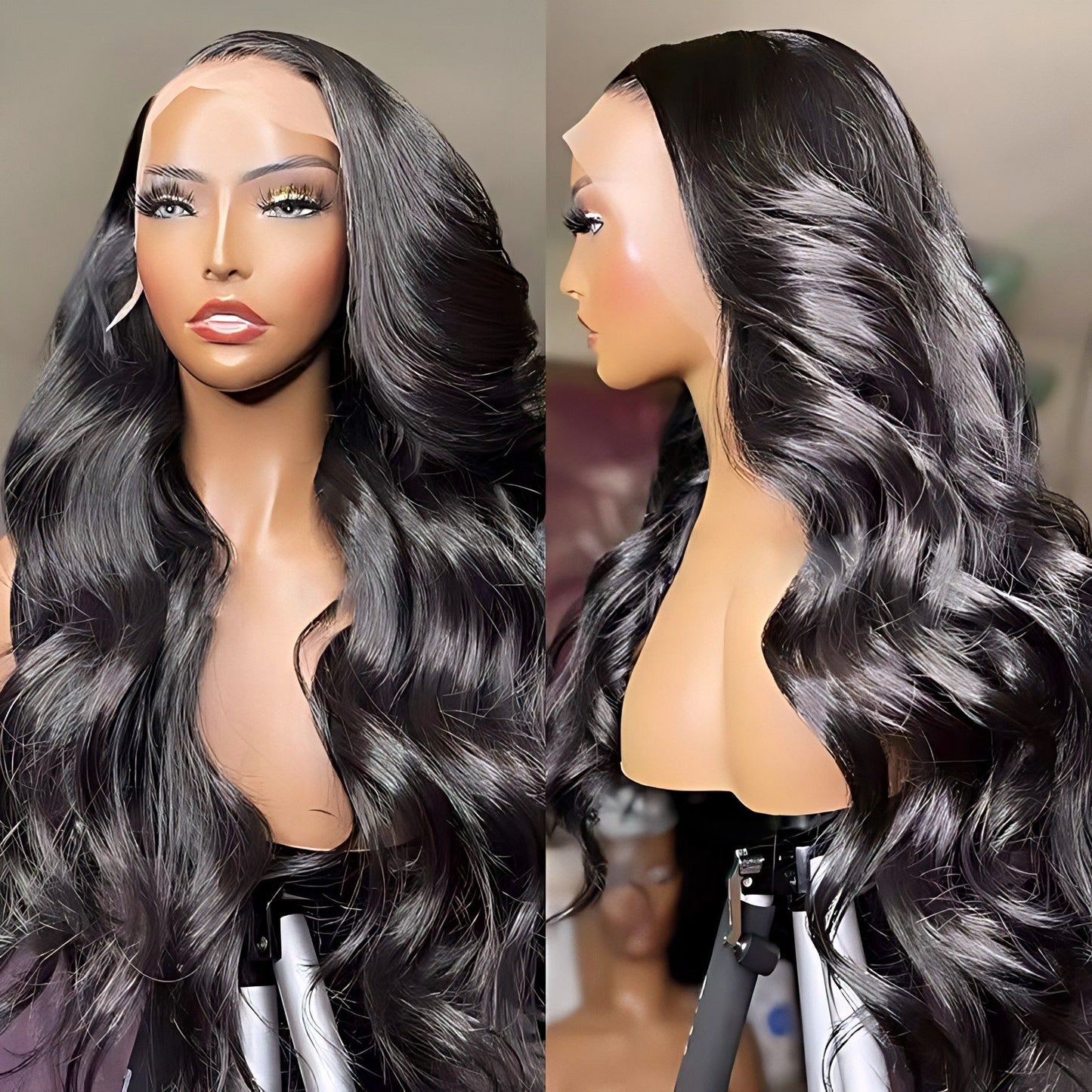 Pretty Creative Front Lace Ms. Hair Wig Long Curls