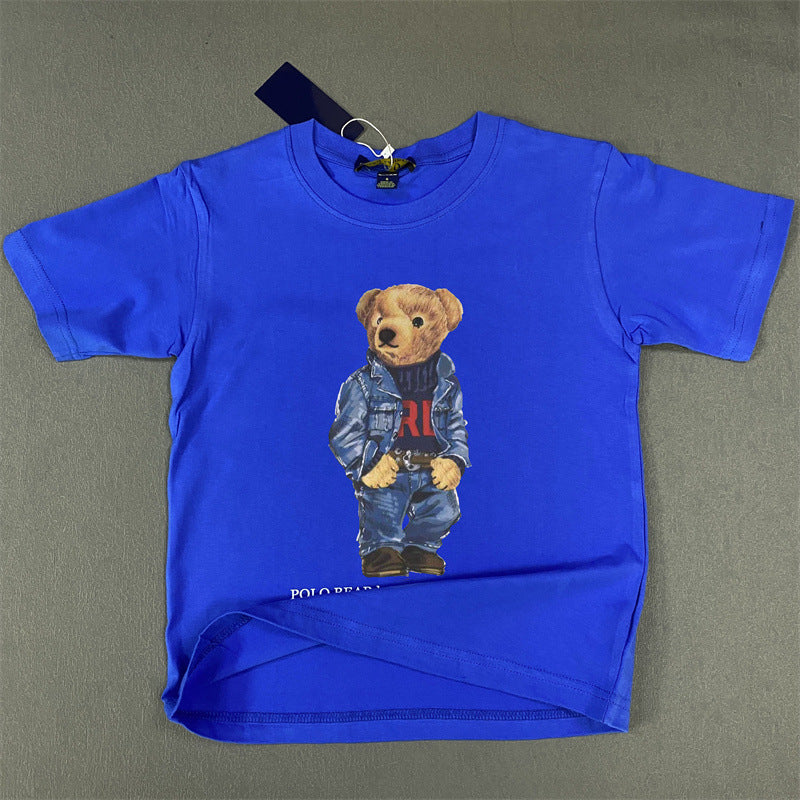 Children's Casual Cotton Denim Suit Bear Boys Clothing Children's T-shirt