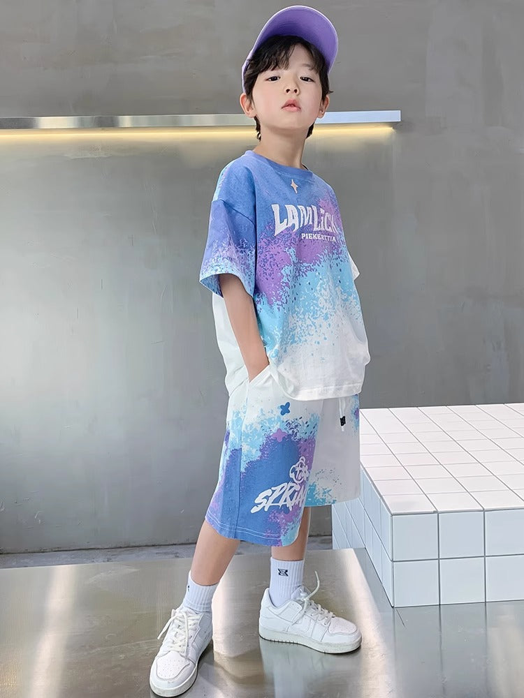 Children's Clothing Boys Summer Sports Thin Medium Big Cool Children's Suit