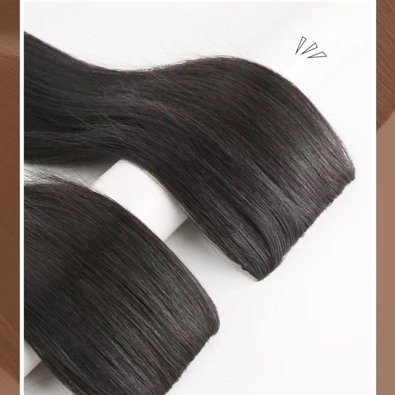 Women's All Hand-woven Edging Extension Invisible Fluffy Long Set Real Hair Wig