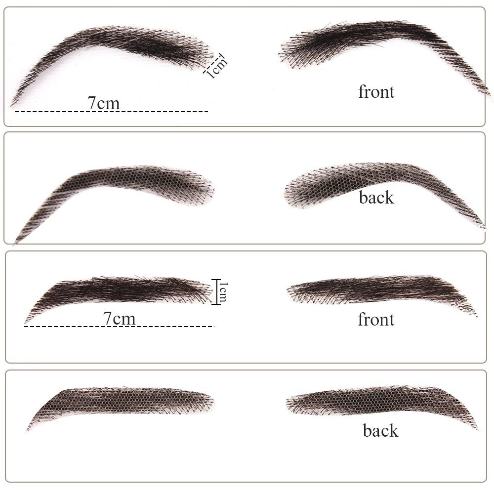 Human Simulation Fake Eyebrows Hand Woven Lace Invisible Natural Real Hair Wig