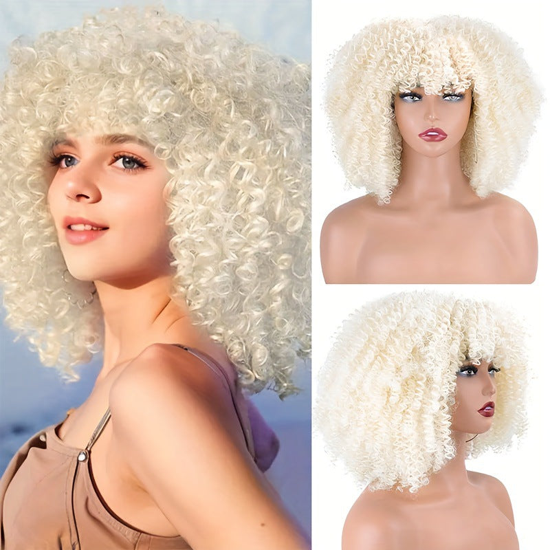 African Wigs With Small Female Chemical Wig Short Curly Hair