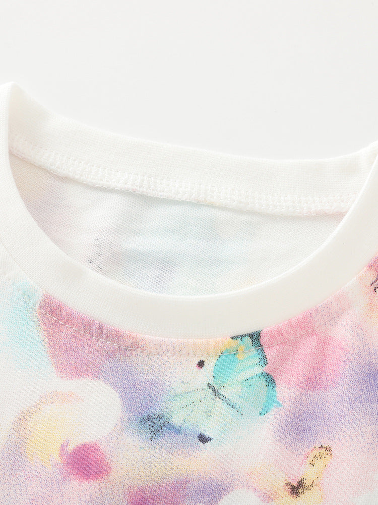Children's Clothing Loose Breathable Round Neck Short-sleeved Cartoon Printed Casual Children's T-shirt