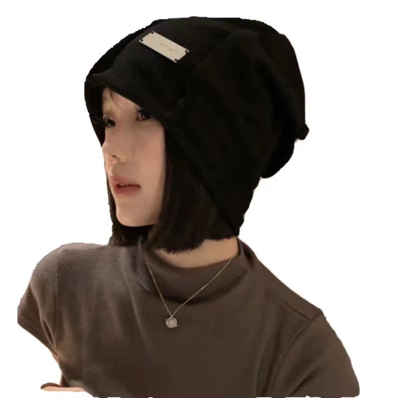 Women's Autumn Hat One-piece Natural Realistic Face Trimming Wig Short Straight Hair