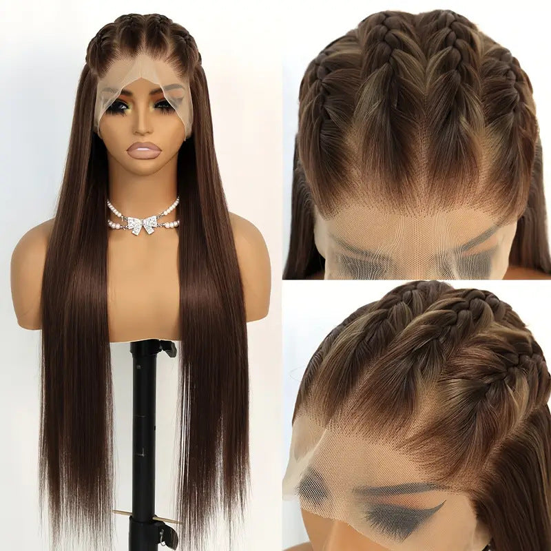 Front Lace Straight Hair Chemical Fiber Wig Long Curls