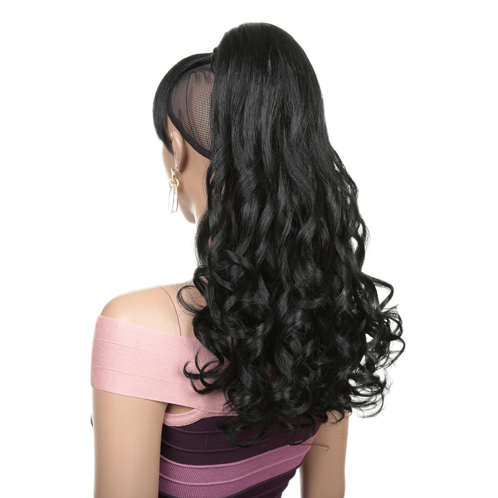 Fiber Long Curly Hair With Bangs Wig Ponytail
