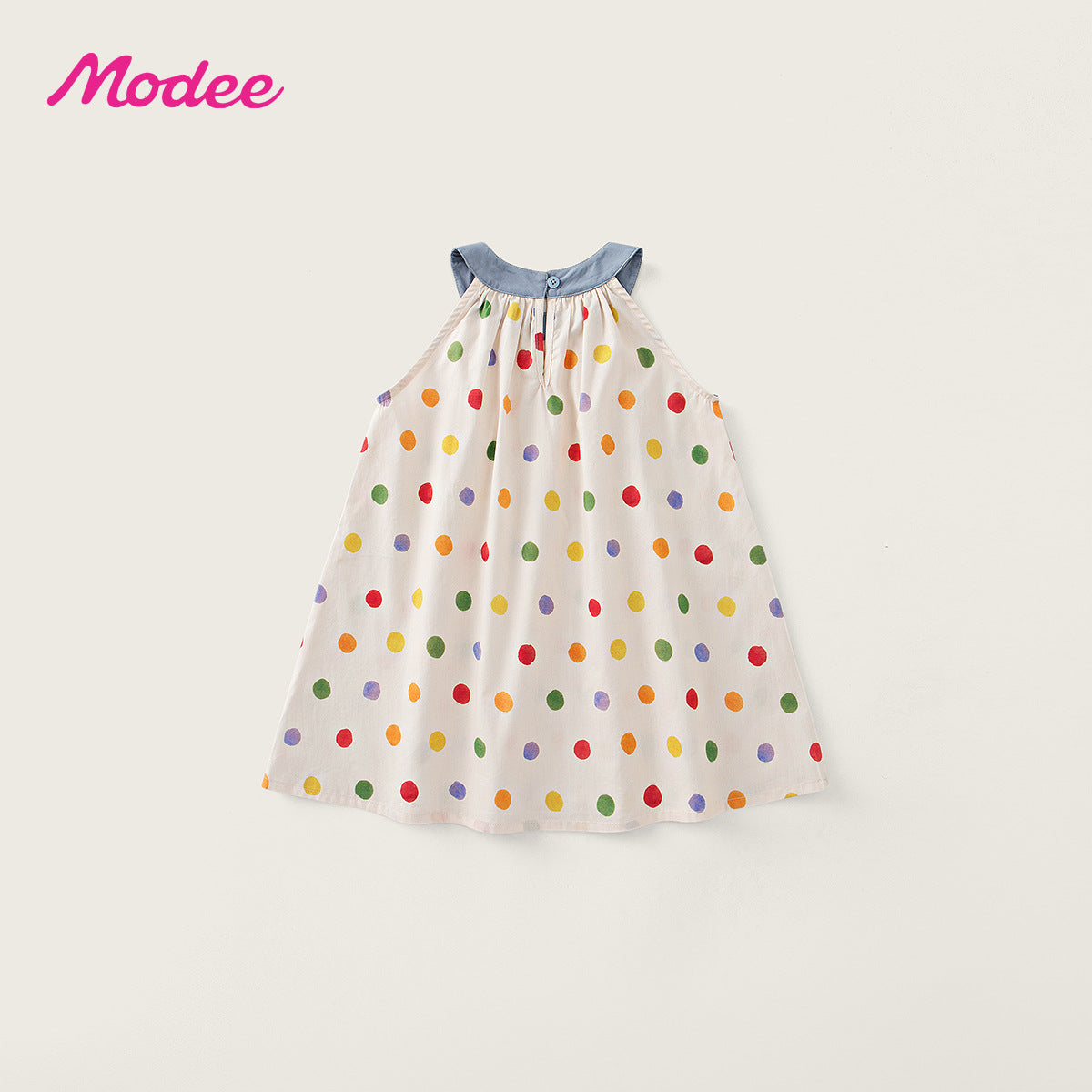 Halter Sleeveless Vest Summer Sweet Style Colorful Polka Children's Dress