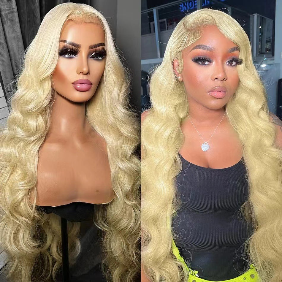 Front Lace Sheath Curly Hair Big Wave Light Wig Long Curls