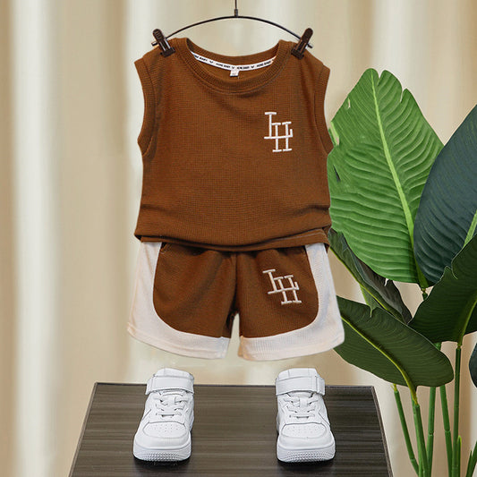 Children's Boys Summer Western Style Cool Handsome Sleeveless Vest Thin Children's Suit